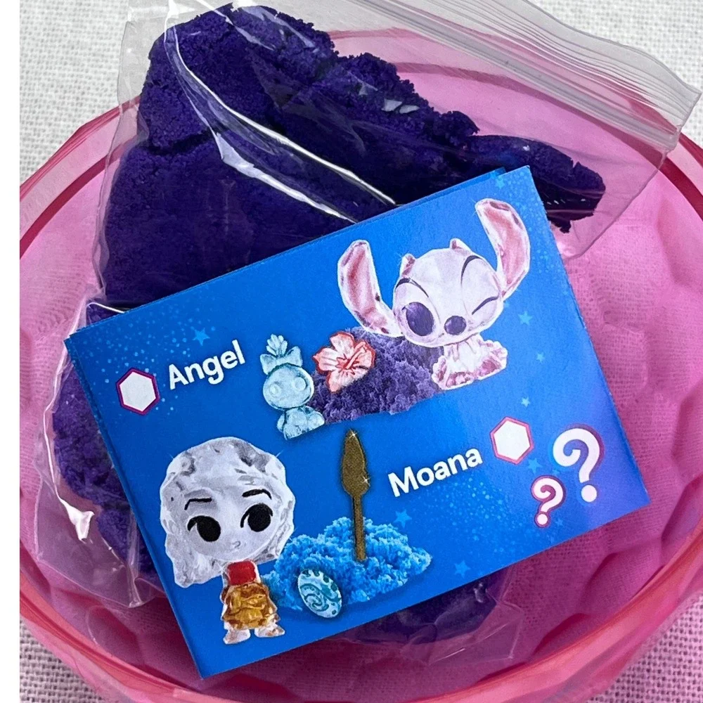Disney Crystal Surprise Angel Lilo & Stitch Pink Translucent Figure with Sand